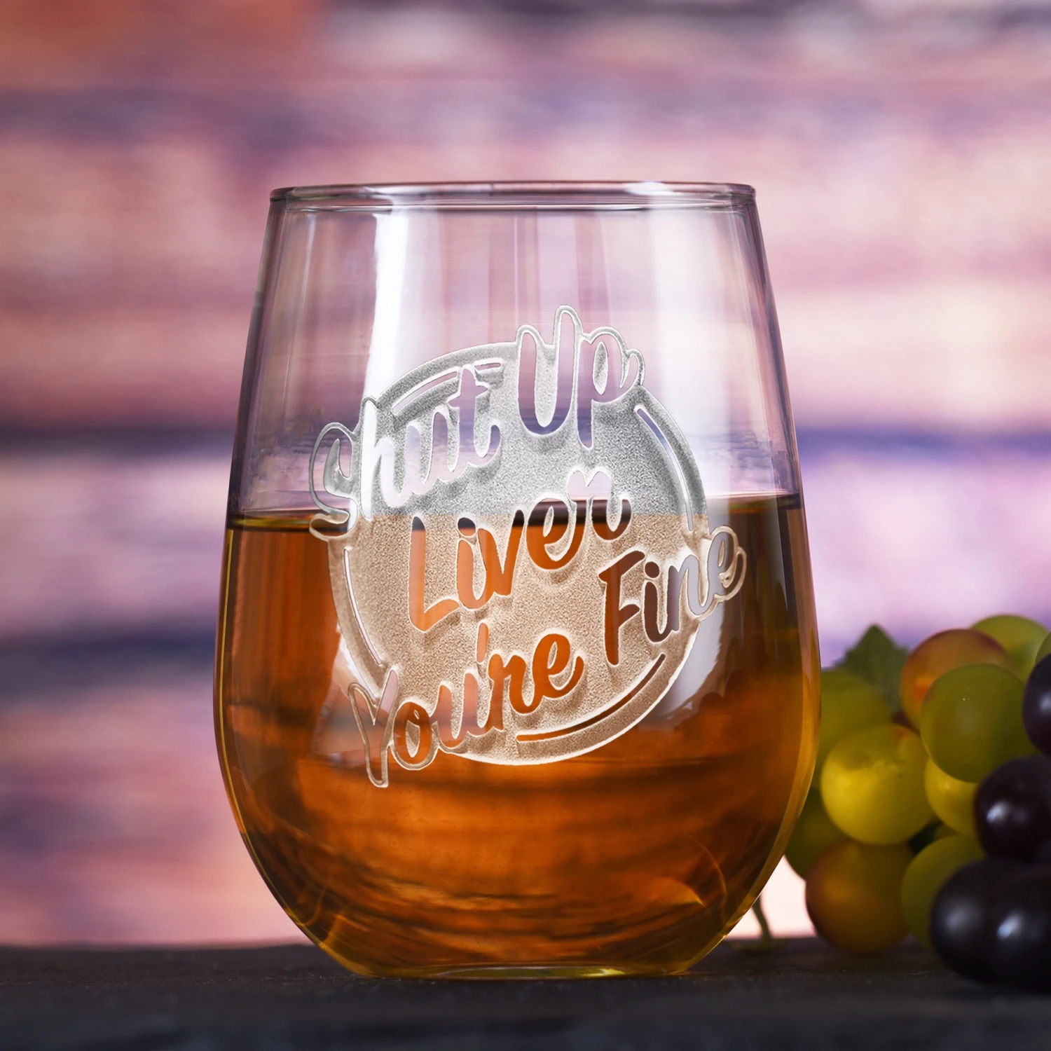 Shut Up Liver You're Fine Engraved Stemless Wine 1 Shut Up Liver You're Fine Engraved Stemless Wine