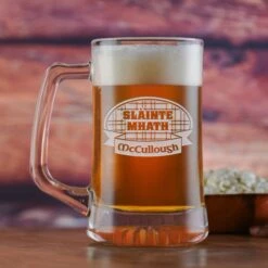 Scottish Cheers Slainte Mhath Engraved Beer Mug
