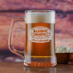 Scottish Cheers Slainte Mhath Engraved Beer Mug