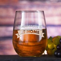 Namaste At Home, Social Distancing Stemless Wine Glass
