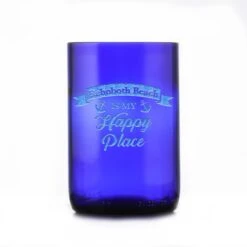 Happy Place Blue Recycled Glass Gift -crystal imagery shop M150 Anchor blue