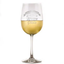 Happy Place Wine Glass Gift For Him Or Her -crystal imagery shop M150 Anchor whitewine scaled