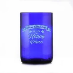 Happy Place Blue Recycled Glass Gift -crystal imagery shop M150 Star blue