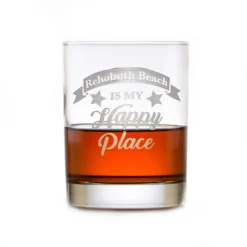 Happy Place Whiskey Rocks Glass Gift -crystal imagery shop M150 Star wsky scaled