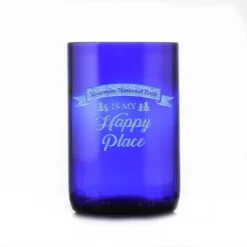 Happy Place Blue Recycled Glass Gift -crystal imagery shop M150 Tree blue scaled