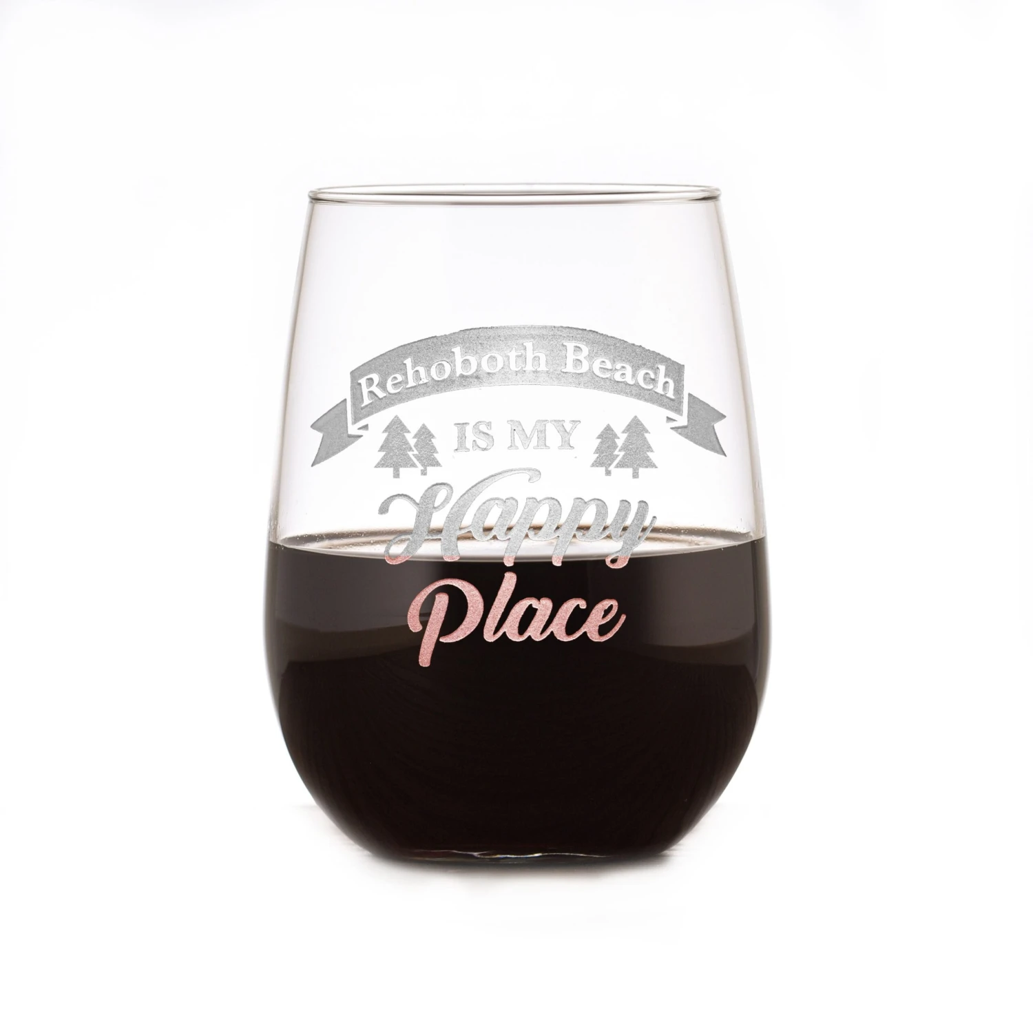 Happy Place Stemless Wine Glass Gift 5 Happy Place Stemless Wine Glass Gift - Image 5