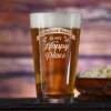 Happy Place Pint Beer Glass Custom Gift