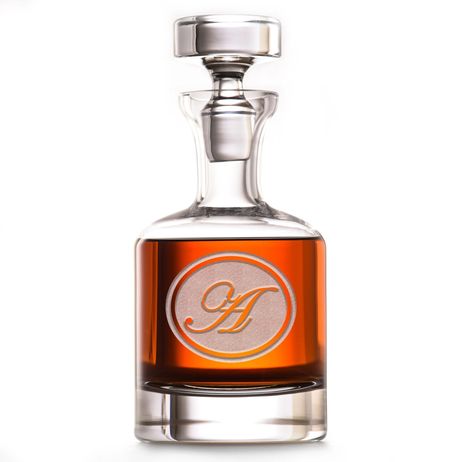 Engraved Crystal Spirits Decanter With Monogram 2 Engraved Crystal Spirits Decanter With Monogram - Image 2