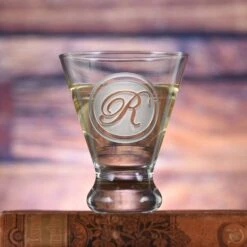 Engraved Martini Glass With Monogram