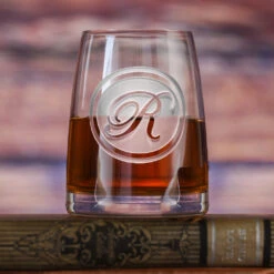 Custom Engraved Rocks DOF Glass, Stolzle Crystal