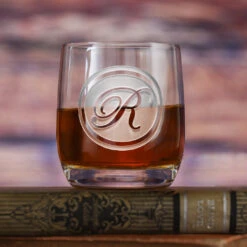 Personalized Stolzle Weinland Crystal Rocks Whiskey Glass