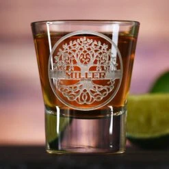 Family Tree Engraved Shot Glass Gift