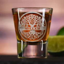 Family Tree Engraved Shot Glass Gift