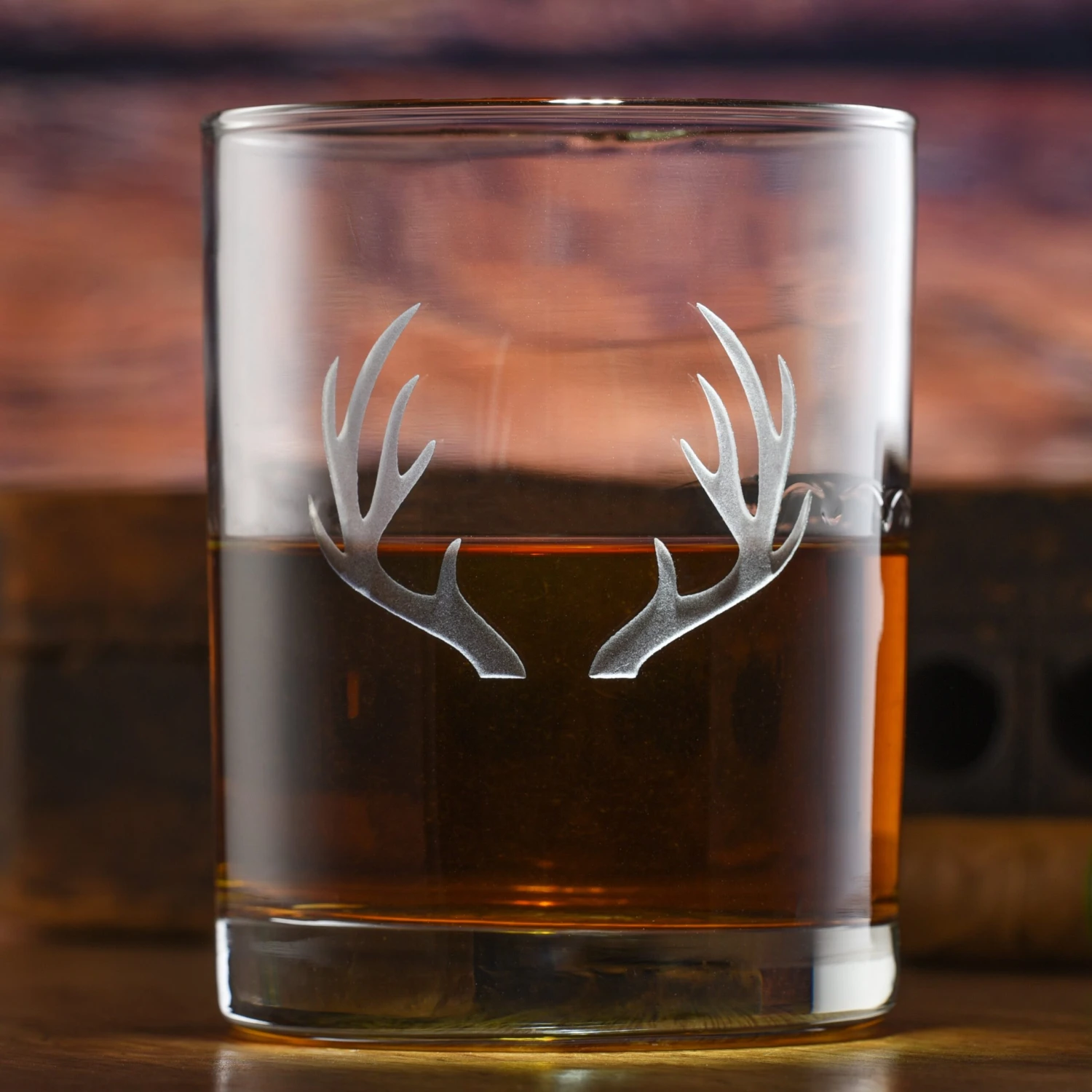 Deer Antlers Rocks Glass Set Of 2 2 Deer Antlers Rocks Glass Set Of 2 - Image 2