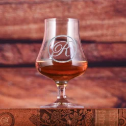 Custom Etched Crystal Whiskey Nosing Glass