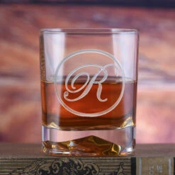 Custom Monogram Whiskey Glass - Luigi Bormioli On The Rocks