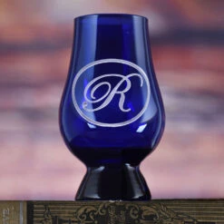 Blue Glencairn Whisky Glass With Monogram