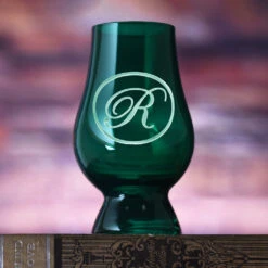 Green Glencairn Whisky Glass With Monogram