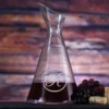 Monogram Etched Slant Wine Carafe Decanter