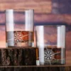 Nautical Compass Rose Rocks Glass Set Of 2