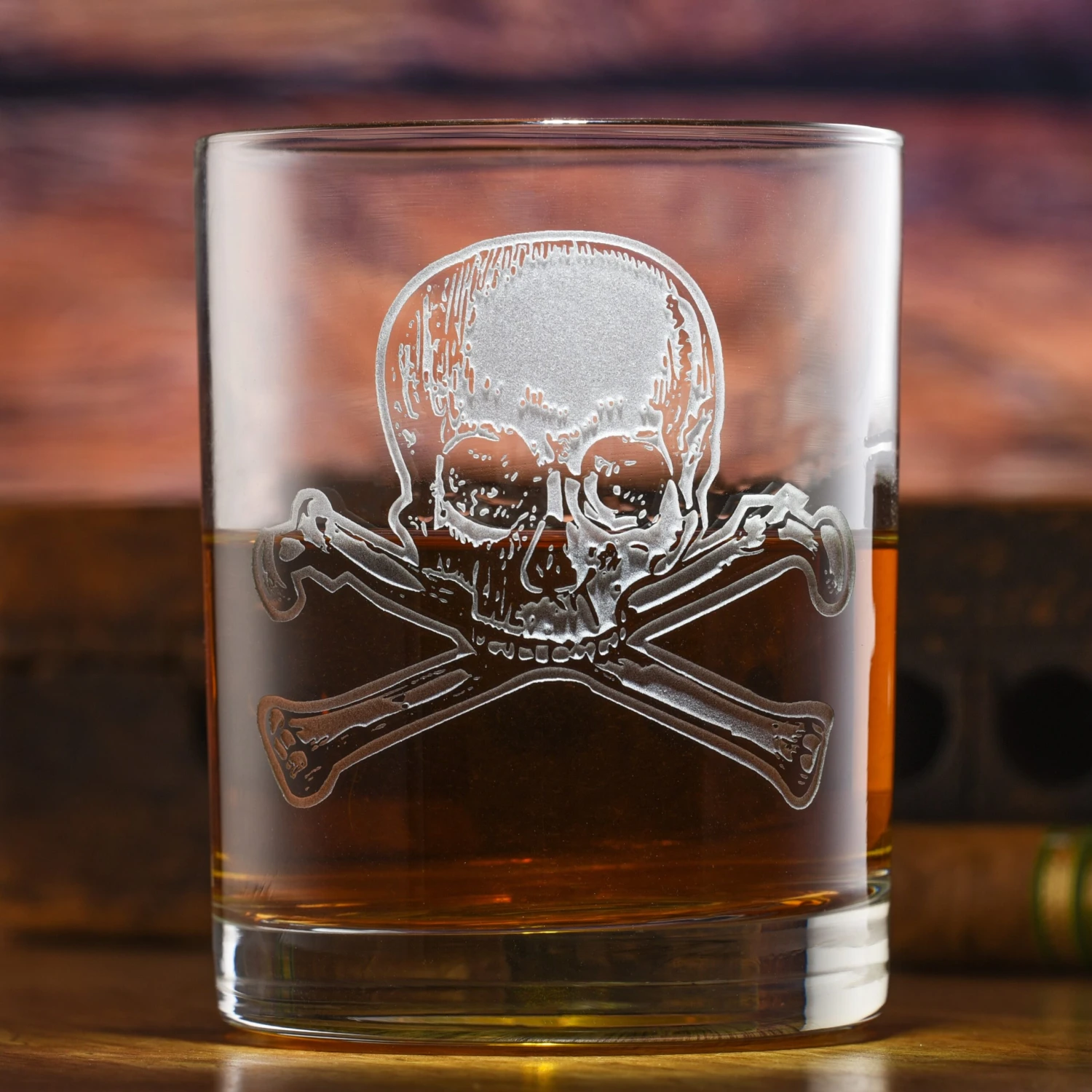 Skull And Crossbones Rocks Glass Set Of 2 2 Skull And Crossbones Rocks Glass Set Of 2 - Image 2