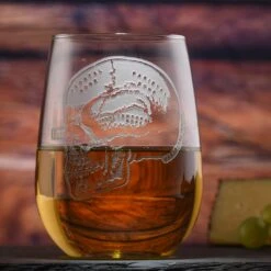 Skull Bones Model Stemless Wine Glass Set Of 2