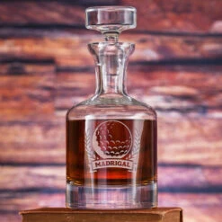 Golf Lovers Custom Engraved Crystal Decanter