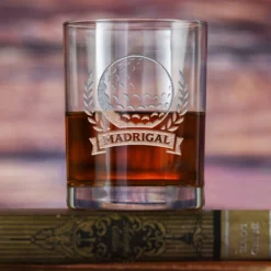 Personalized Engraved Golf Lover Whiskey Glass