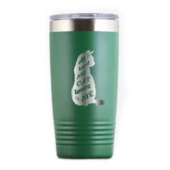 At Least My Cat Loves Me Travel Coffee Tumbler Gift -crystal imagery shop M204 TUMB Green scaled