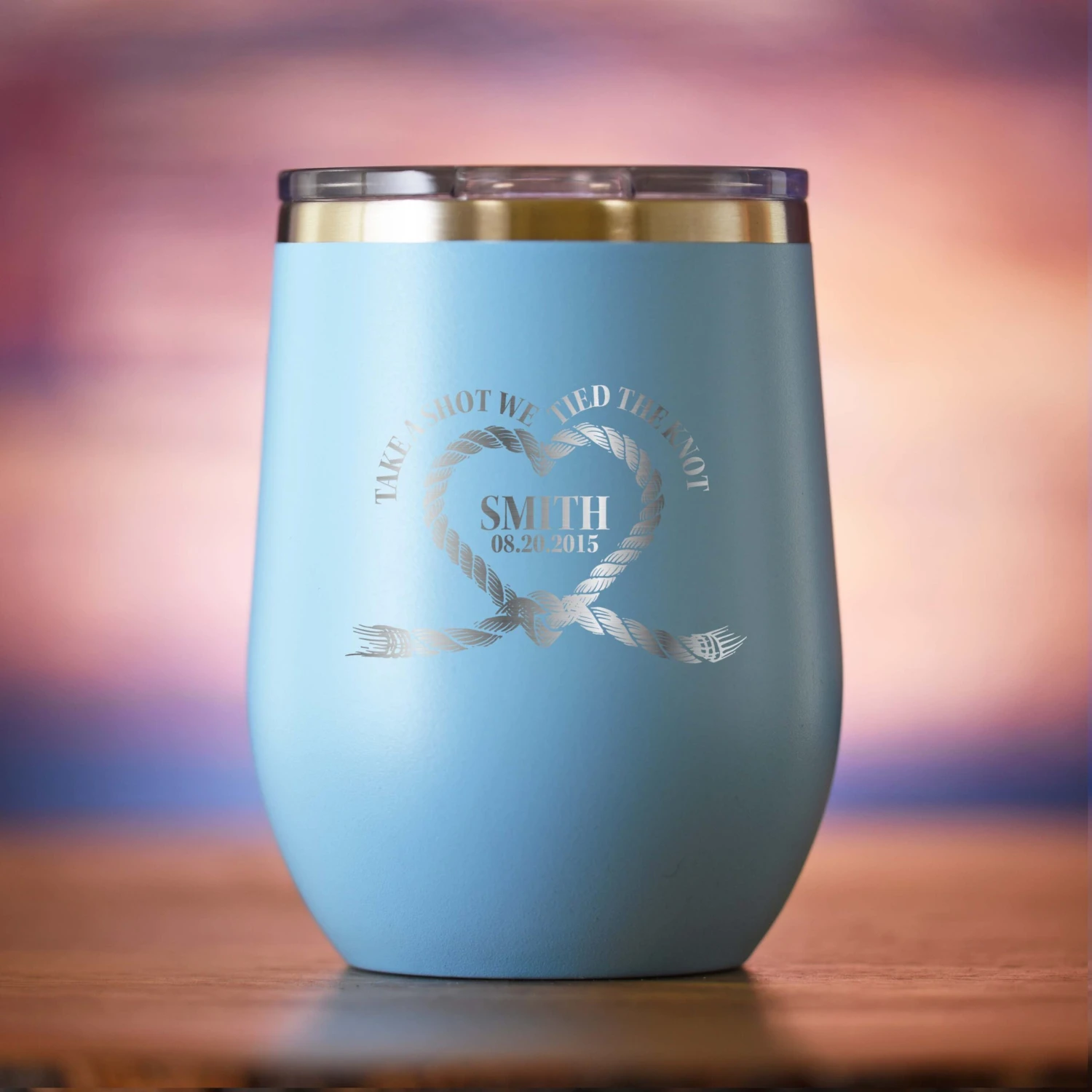 Take A Shot We Tied The Knot Stemless Wedding Tumbler Gift