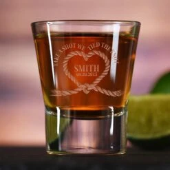 Take A Shot We Tied The Knot Wedding Favor Shot Glass