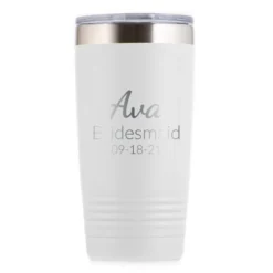 Bridesmaid Custom Travel Tumbler Gift -crystal imagery shop M213 white tumb whitebg scaled