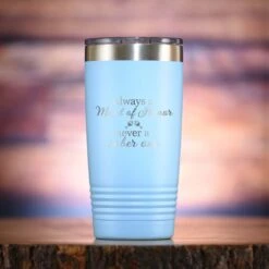 Always A Maid Of Honor Never A Sober One Travel Tumbler -crystal imagery shop M216 babyblue tumb coloredbg 1