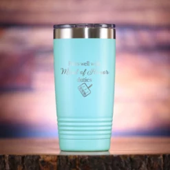 Pairs Well With Maid Of Honor Duties Travel Tumbler Gift -crystal imagery shop M218 aqua tumb coloredbg 1 scaled