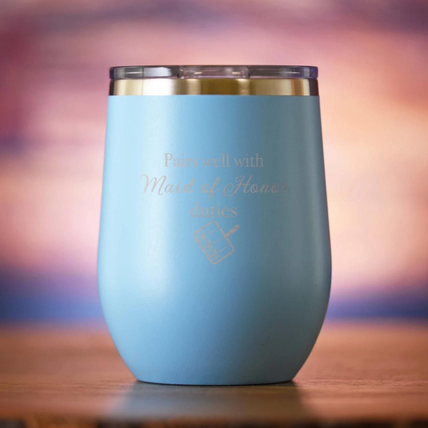 Pairs Well With Maid Of Honor Duties Wine Tumbler Gift - Image 5