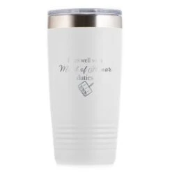 Pairs Well With Maid Of Honor Duties Travel Tumbler Gift -crystal imagery shop M218 white tumb whitebg