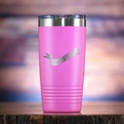 Bride Tribe Bridesmaid Travel Tumbler Gift -crystal imagery shop M219 pink tumb coloredbg 1