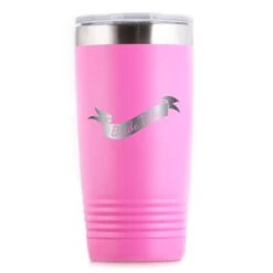 Bride Tribe Bridesmaid Travel Tumbler Gift -crystal imagery shop M219 pink tumb whitebg 1