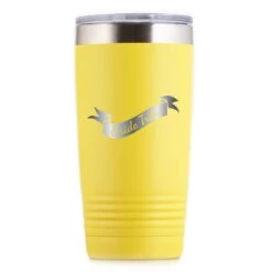 Bride Tribe Bridesmaid Travel Tumbler Gift -crystal imagery shop M219 yellow tumb whitebg