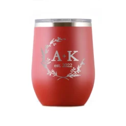 Wedding Favor Stemless Wine Insulated Tumbler Gift -crystal imagery shop M222 LESS TUMB Red scaled