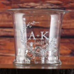 Wedding Gift Personalized Crystal Ice Bucket, Wine Champagne Cooler