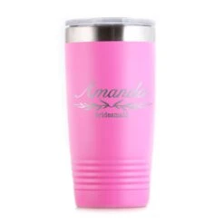 Bridesmaid Maid Of Honor Travel Tumbler Gift -crystal imagery shop M223 TUMB Pink