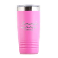Bridesmaid Maid Of Honor Travel Tumbler Gift -crystal imagery shop M223 TUMB Pink scaled