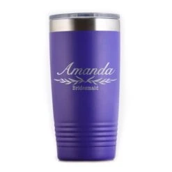 Bridesmaid Maid Of Honor Travel Tumbler Gift -crystal imagery shop M223 TUMB Purple