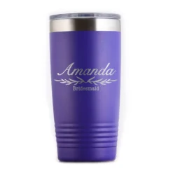 Bridesmaid Maid Of Honor Travel Tumbler Gift -crystal imagery shop M223 TUMB Purple scaled