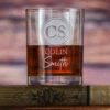 Two Monogram Engraved Rocks Glass