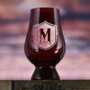 Engraved Red Glencairn Whisky Glass With Crest