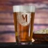 Monogrammed With Letter Engraved Pub Pilsner Glass