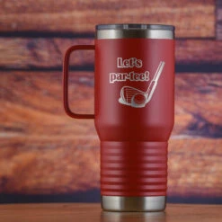 Let's Par-Tee Golf Travel Tumbler With Handle Gift For Golfers