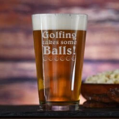Golfing Takes Some Balls Golf Lover Gift Pint Glass